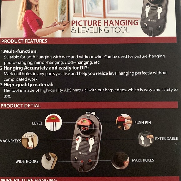 Saker Picture Hanging & Leveling Tool - Picture 4 of 4